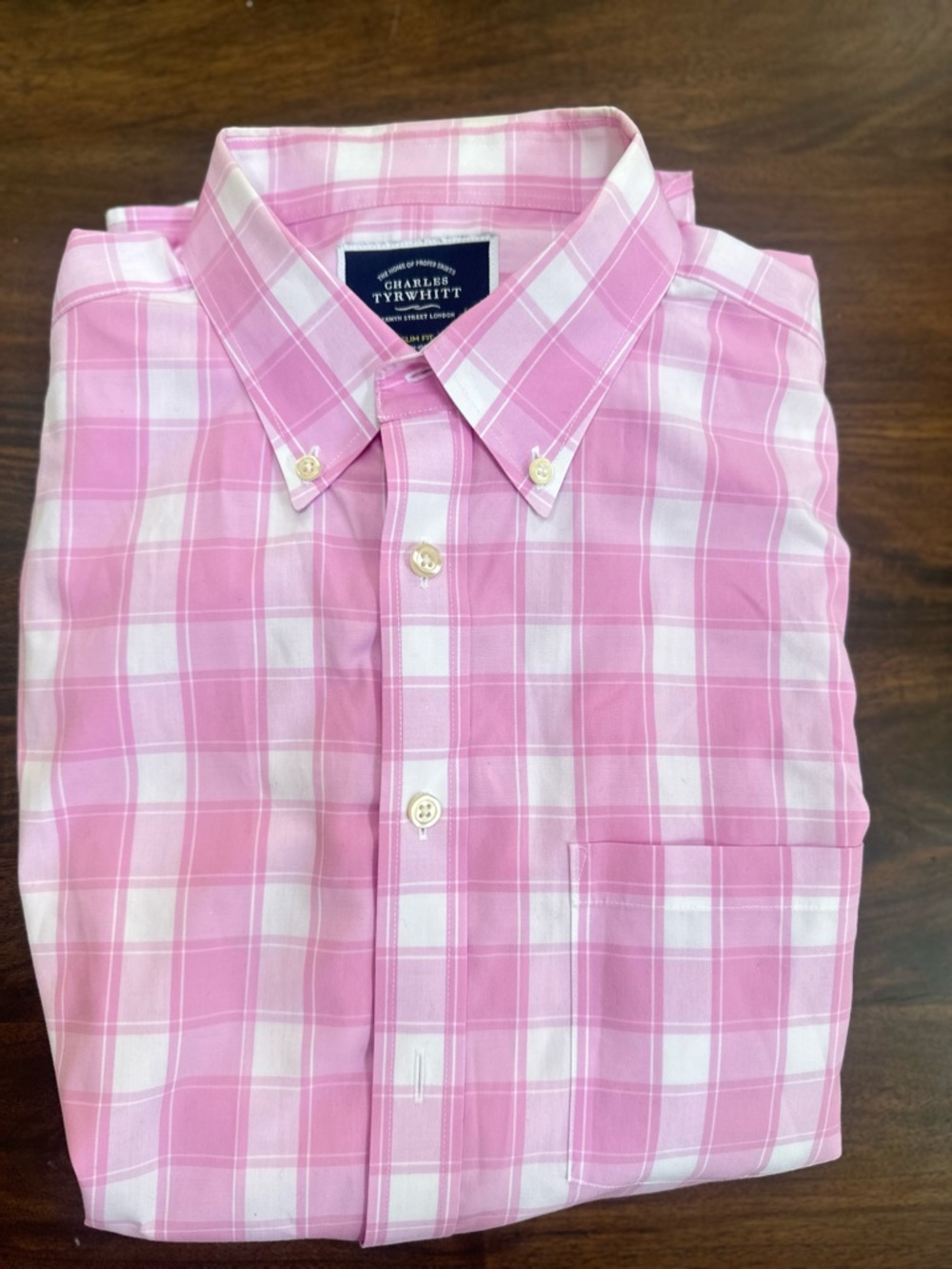 Charles Tyrwhitt Men's Slim Fit Non-Iron Shirt Size L